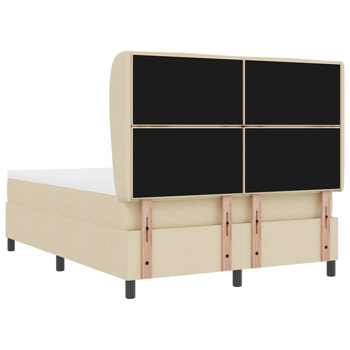 Pat cu arcuri cu saltea cu headboard Crem 160 x 200 cm țesătură WALTI