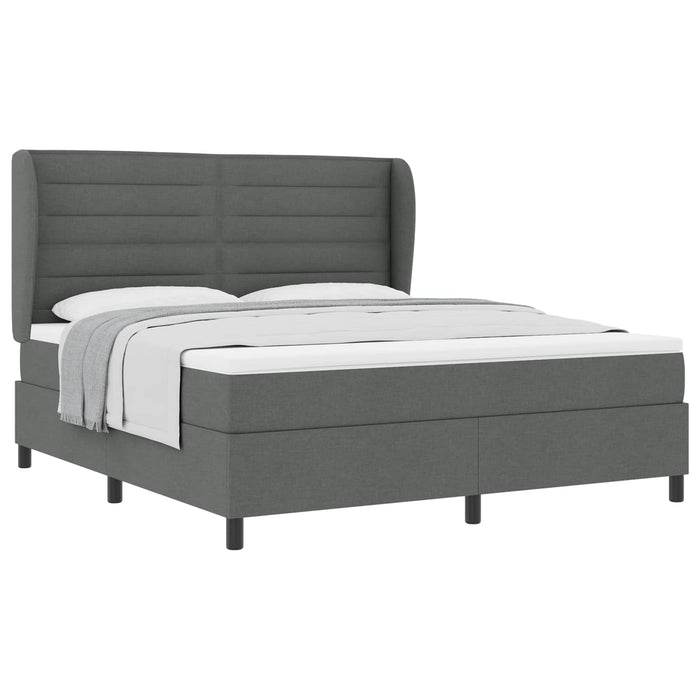 Pat cu arcuri cu saltea Gri închis 180 x 200 cm țesătură - WALTI WALTI