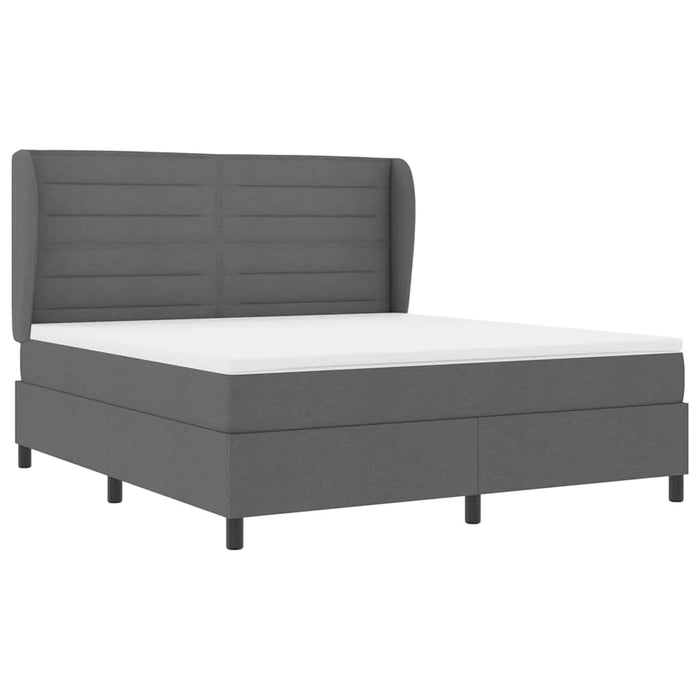 Pat cu arcuri cu saltea Gri închis 180 x 200 cm țesătură - WALTI WALTI