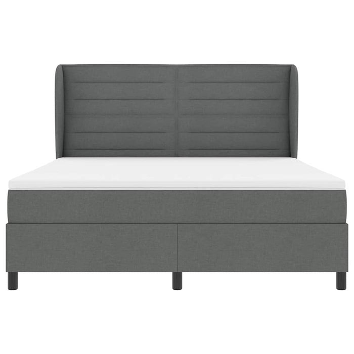 Pat cu arcuri cu saltea Gri închis 180 x 200 cm țesătură - WALTI WALTI