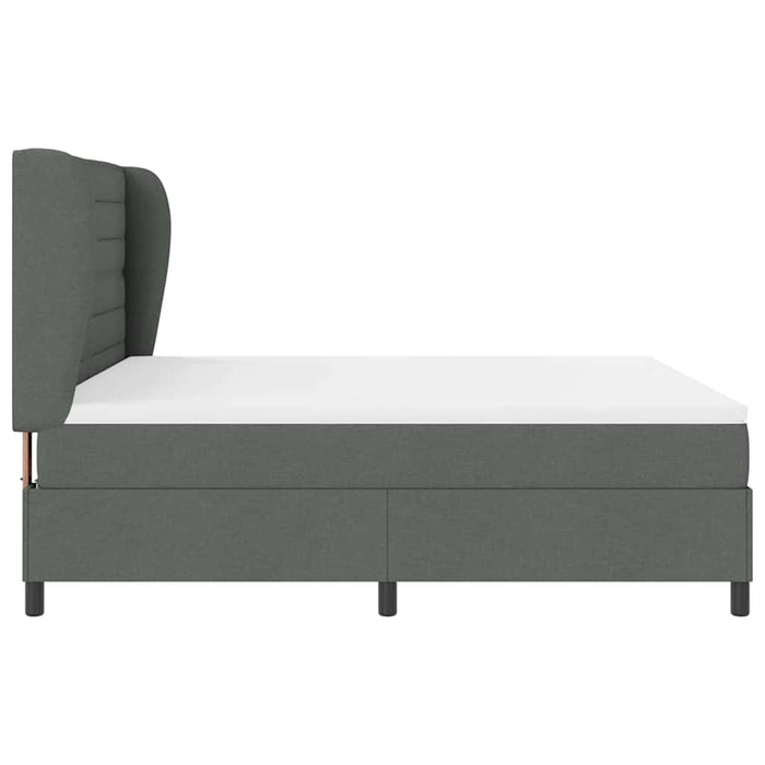 Pat cu arcuri cu saltea Gri închis 180 x 200 cm țesătură - WALTI WALTI