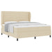 Pat cu arcuri cu saltea cu headboard Crem 180 x 200 cm țesătură - WALTI WALTI
