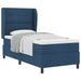 Pat cu arcuri cu headboard albastru 90 x 200 cm țesătură - WALTI WALTI