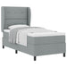 Pat cu arcuri cu headboard Gri deschis 100 x 200 cm țesătură - WALTI WALTI