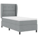 Pat cu arcuri cu headboard Gri deschis 100 x 200 cm țesătură - WALTI WALTI
