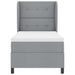 Pat cu arcuri cu headboard Gri deschis 100 x 200 cm țesătură - WALTI WALTI