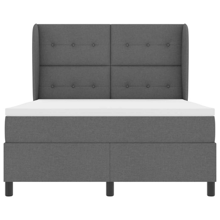 Pat cu arcuri cu saltea Gri închis 140 x 190 cm țesătură - WALTI WALTI