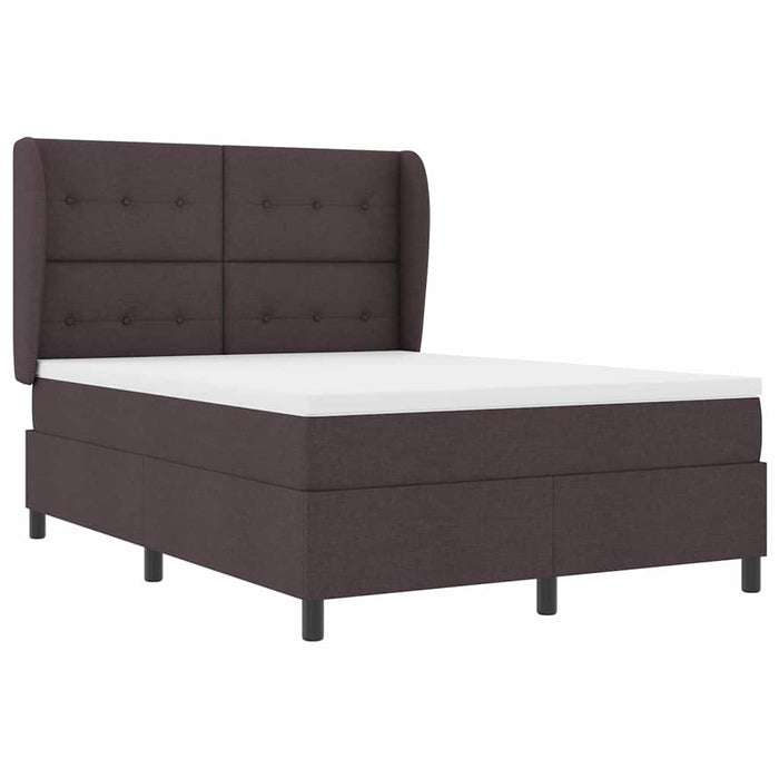 Pat cu arcuri cu saltea Maro închis 140 x 190 cm țesătură - WALTI WALTI