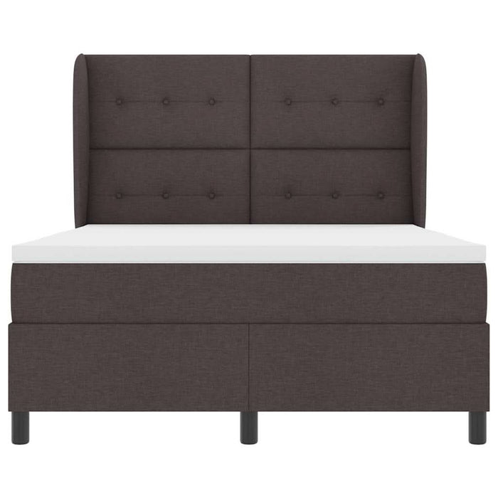 Pat cu arcuri cu saltea Maro închis 140 x 190 cm țesătură - WALTI WALTI