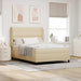 Pat cu arcuri cu saltea cu headboard Crem 140 x 190 cm țesătură - WALTI WALTI