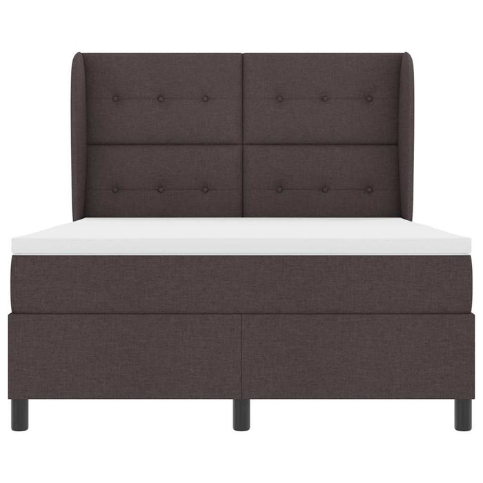Pat cu arcuri cu saltea Maro închis 140 x 200 cm țesătură - WALTI WALTI