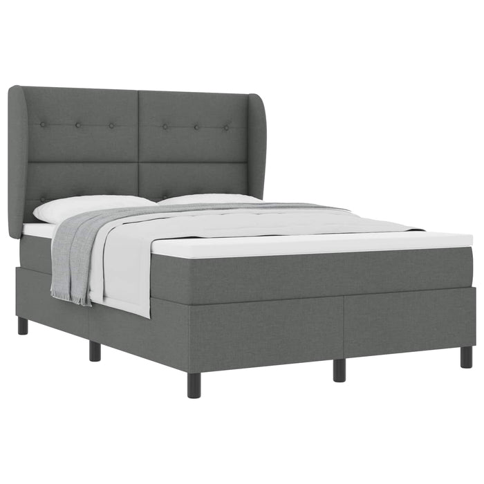 Pat cu arcuri cu saltea Gri închis 160 x 200 cm țesătură - WALTI WALTI