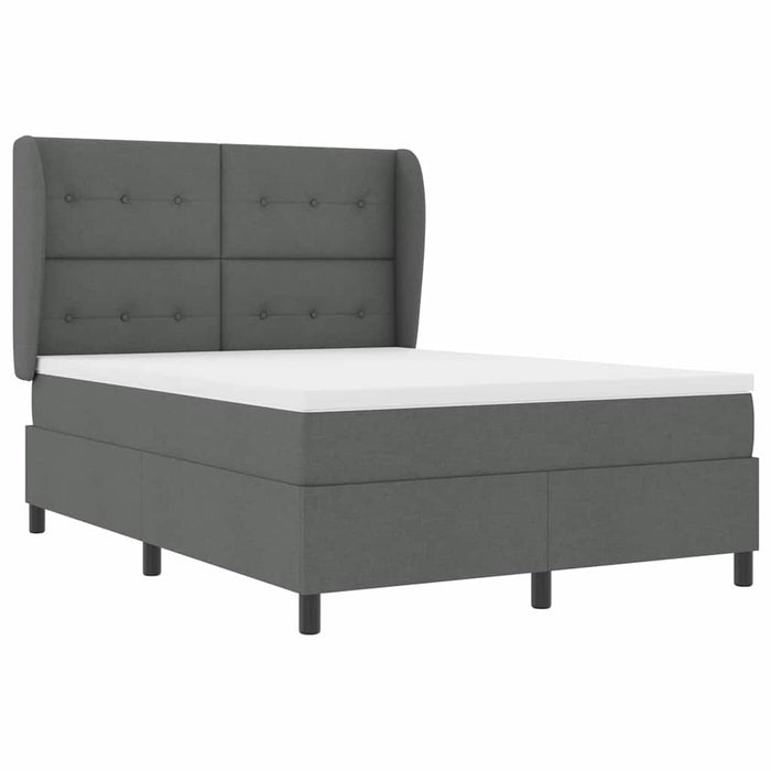 Pat cu arcuri cu saltea Gri închis 160 x 200 cm țesătură - WALTI WALTI