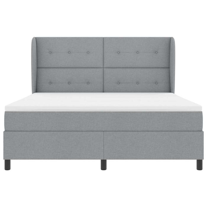 Pat cu arcuri cu saltea Gri deschis 180 x 200 cm țesătură - WALTI WALTI