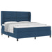Pat cu arcuri cu headboard albastru 180 x 200 cm țesătură - WALTI WALTI