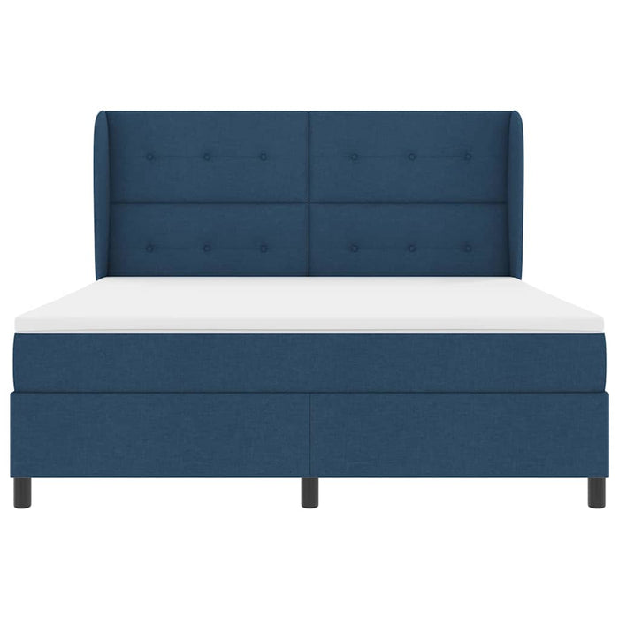 Pat cu arcuri cu headboard albastru 180 x 200 cm țesătură - WALTI WALTI