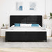 Pat cu arcuri cu headboard Negru 200 x 200 cm țesătură - WALTI WALTI