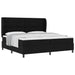 Pat cu arcuri cu headboard Negru 200 x 200 cm țesătură - WALTI WALTI