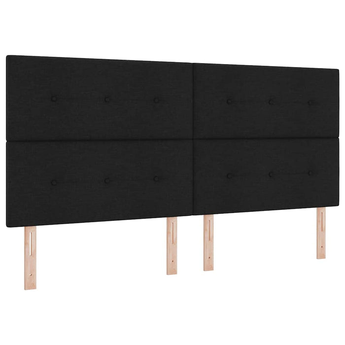 Pat cu arcuri cu headboard Negru 200 x 200 cm țesătură - WALTI WALTI