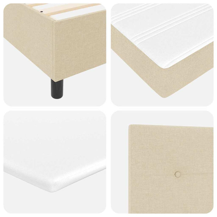 Pat cu arcuri cu saltea cu headboard Crem 200 x 200 cm țesătură - WALTI WALTI