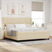 Pat cu arcuri cu saltea cu headboard Crem 200 x 200 cm țesătură - WALTI WALTI