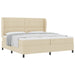 Pat cu arcuri cu saltea cu headboard Crem 200 x 200 cm țesătură - WALTI WALTI