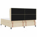 Pat cu arcuri cu saltea cu headboard Crem 200 x 200 cm țesătură - WALTI WALTI