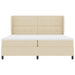 Pat cu arcuri cu saltea cu headboard Crem 200 x 200 cm țesătură - WALTI WALTI