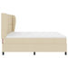 Pat cu arcuri cu saltea cu headboard Crem 200 x 200 cm țesătură - WALTI WALTI