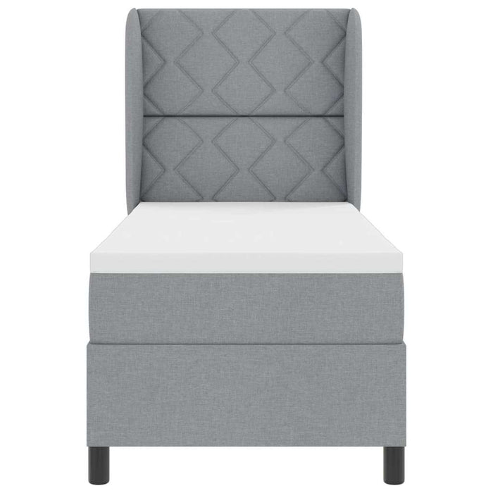 Pat cu arcuri cu saltea Gri deschis 80 x 200 cm țesătură - WALTI WALTI