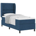 Pat cu arcuri cu headboard albastru 80 x 200 cm țesătură - WALTI WALTI