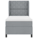 Pat cu arcuri cu headboard Gri deschis 90 x 190 cm țesătură - WALTI WALTI