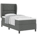 Pat cu arcuri cu headboard Gri închis 90 x 190 cm țesătură - WALTI WALTI