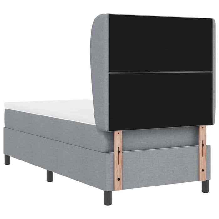 Pat cu arcuri cu headboard Gri deschis 90 x 200 cm țesătură - WALTI WALTI