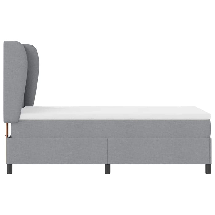 Pat cu arcuri cu headboard Gri deschis 90 x 200 cm țesătură - WALTI WALTI
