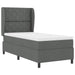Pat cu arcuri cu headboard Gri închis 90 x 200 cm țesătură - WALTI WALTI