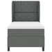 Pat cu arcuri cu headboard Gri închis 90 x 200 cm țesătură - WALTI WALTI