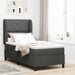 Pat cu arcuri cu headboard Gri închis 100 x 200 cm țesătură - WALTI WALTI