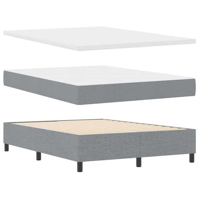 Pat cu arcuri cu headboard Gri deschis 140 x 200 cm țesătură WALTI