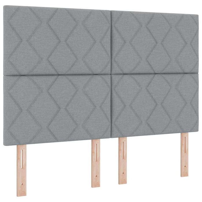 Pat cu arcuri cu headboard Gri deschis 140 x 200 cm țesătură WALTI