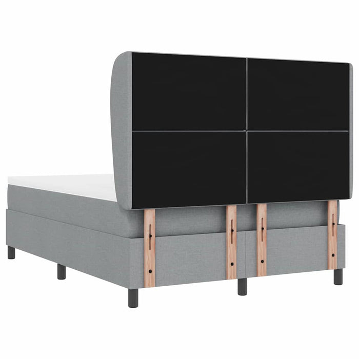 Pat cu arcuri cu headboard Gri deschis 140 x 200 cm țesătură WALTI
