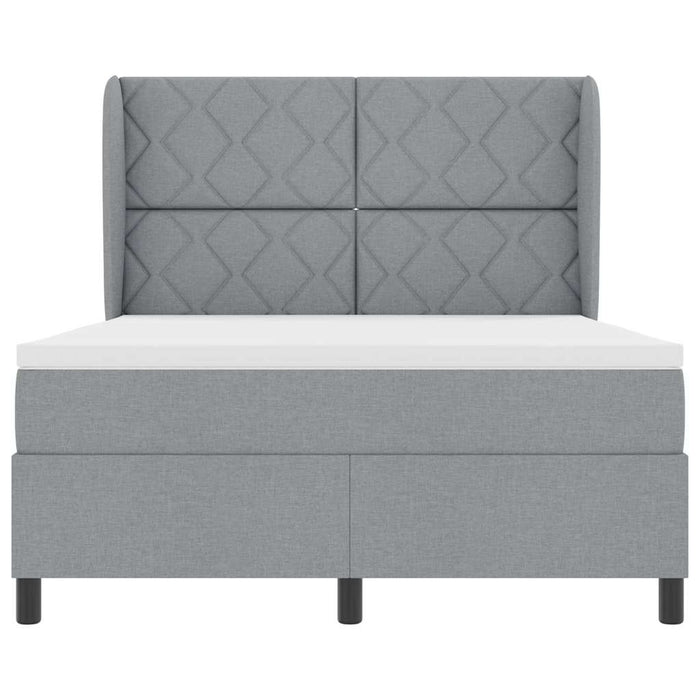 Pat cu arcuri cu headboard Gri deschis 140 x 200 cm țesătură WALTI