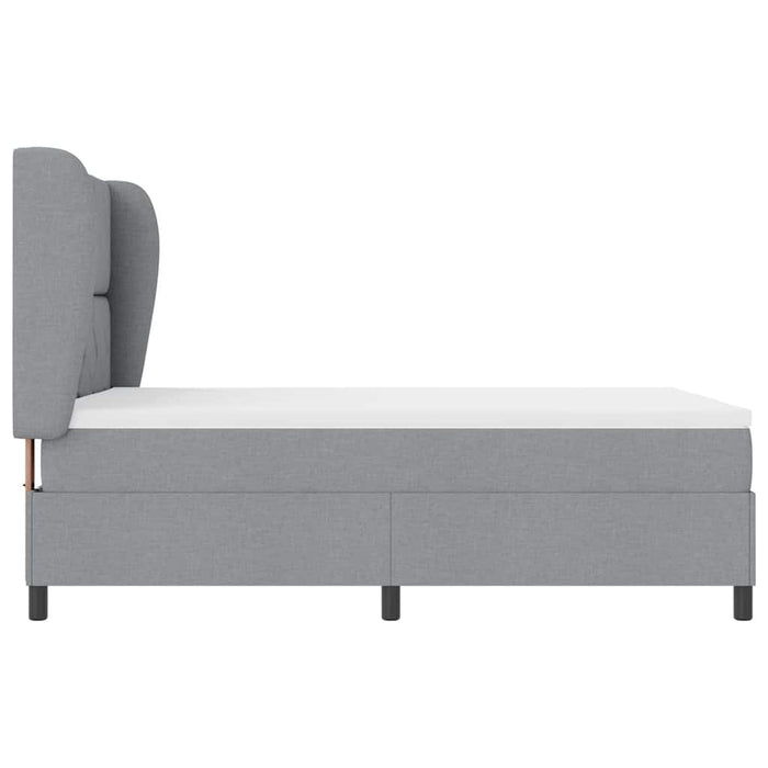 Pat cu arcuri cu headboard Gri deschis 140 x 200 cm țesătură WALTI