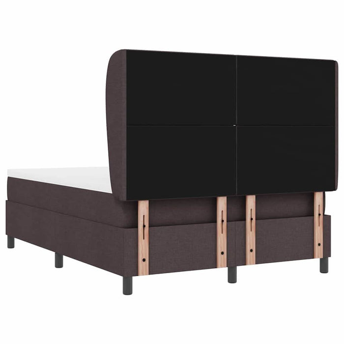 Pat cu arcuri cu headboard Maro închis 140 x 200 cm țesătură WALTI