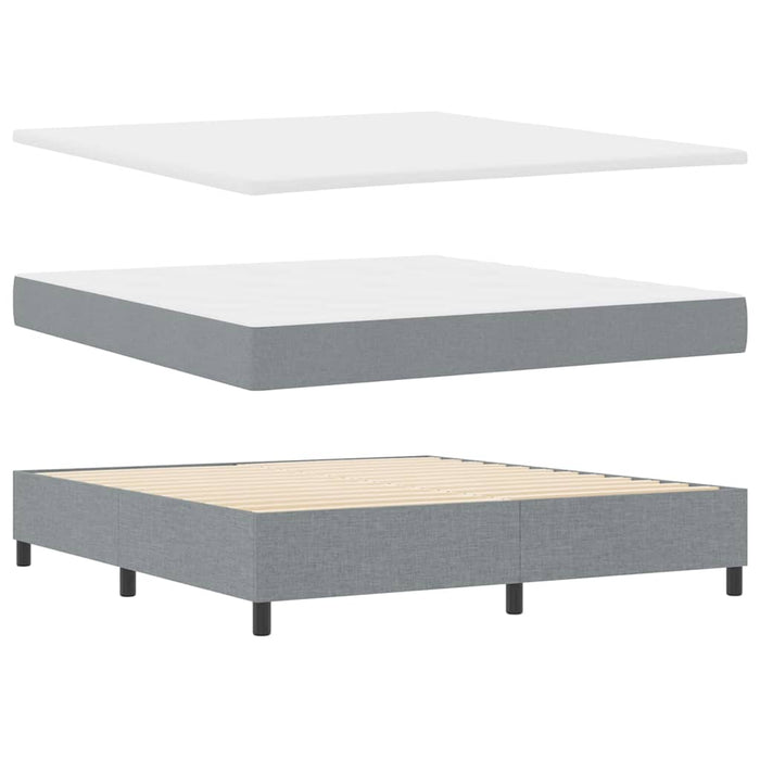 Pat cu arcuri cu headboard Gri deschis 180 x 200 cm țesătură WALTI
