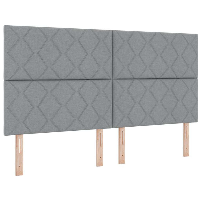 Pat cu arcuri cu headboard Gri deschis 180 x 200 cm țesătură WALTI