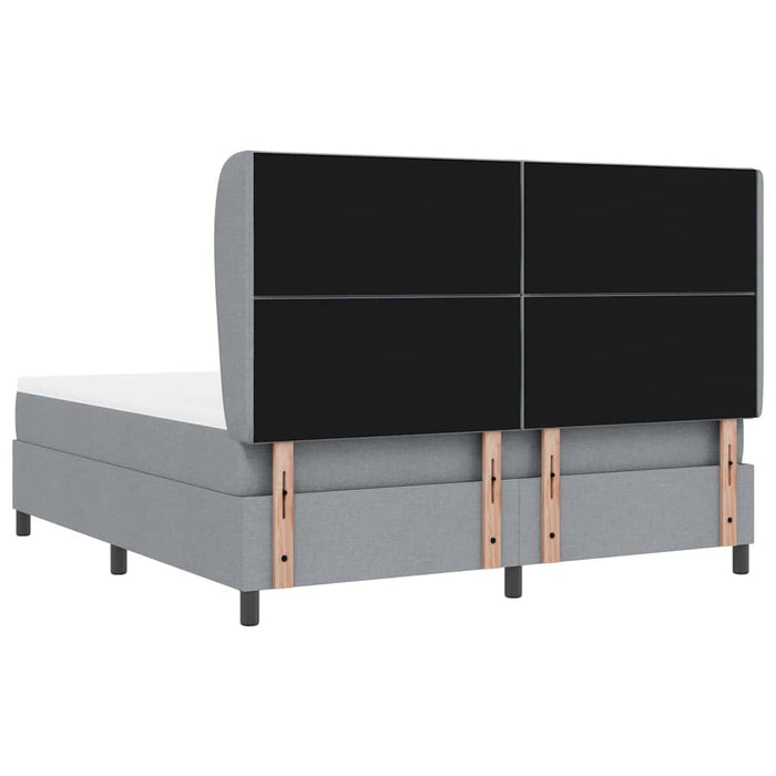 Pat cu arcuri cu headboard Gri deschis 180 x 200 cm țesătură WALTI