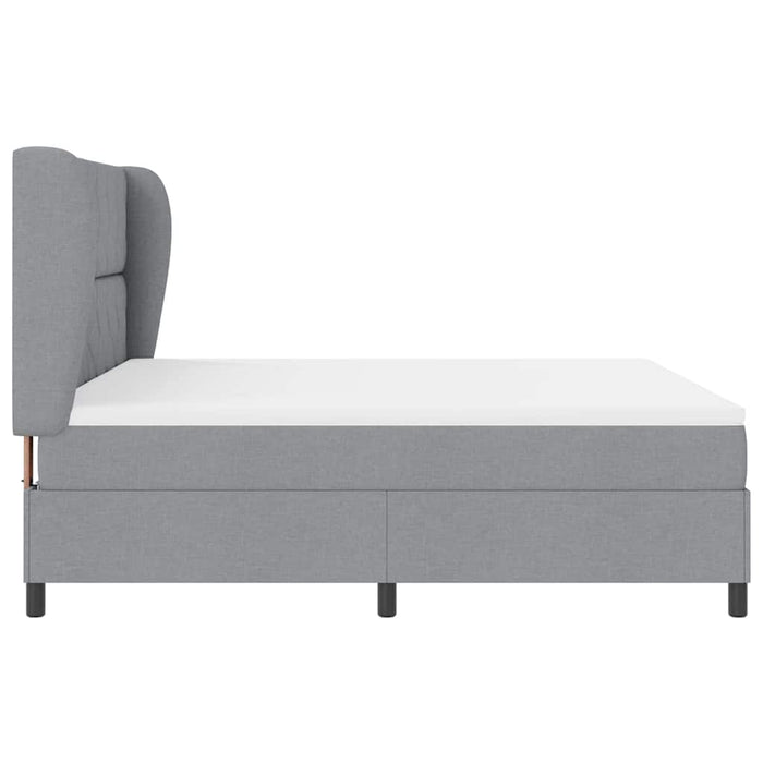 Pat cu arcuri cu headboard Gri deschis 180 x 200 cm țesătură WALTI