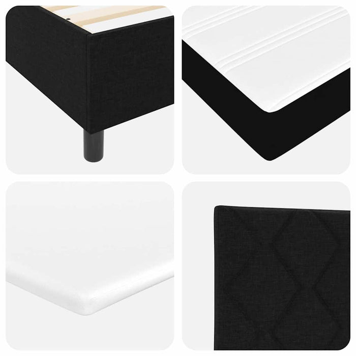 Pat cu arcuri cu headboard Negru 180 x 200 cm țesătură WALTI