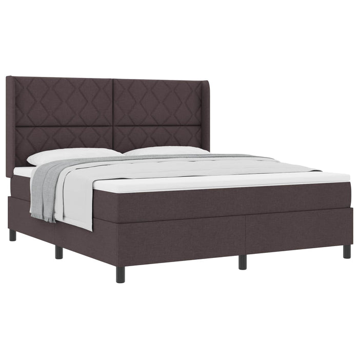 Pat cu arcuri cu headboard Maro închis 180 x 200 cm țesătură WALTI
